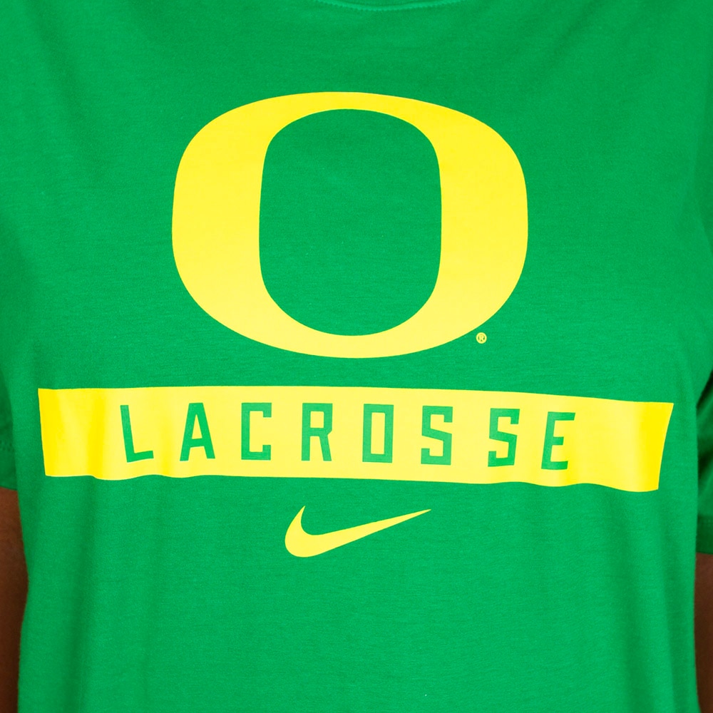 Classic Oregon O, Nike, Green, Crew Neck, Cotton, Men, Unisex, Lacrosse, Basic, T-Shirt, 906450